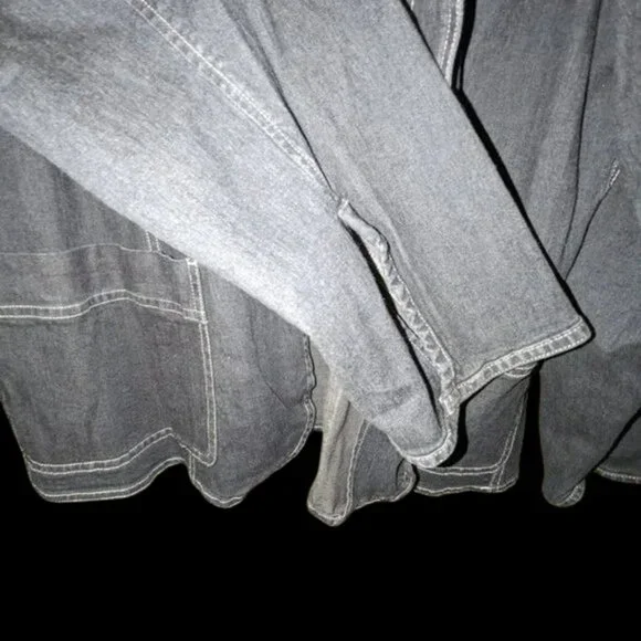 *3 FOR $9* Cato Woman Dark Denim Stretch Long Sleeve Jean Jacket Blazer Coat - Picture 2 of 4